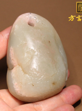 方言桃花粉玉仿古平安扣把件