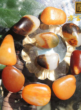 方言和田玉精品原生无修磨老熟金包银红沁原石籽料手链回馈玉友F