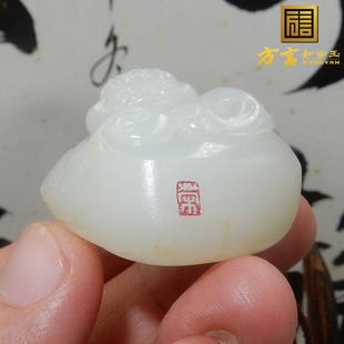 方言和田玉珍藏级精品于世荣洒金皮羊脂白玉籽料挂件貔貅吊坠F