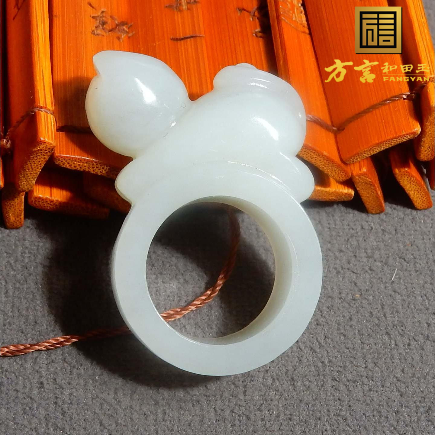 方言和田玉精品佩戴新疆95于田料羊脂白玉立体猫咪扳指18mm扳指s2