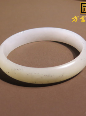 捡大漏方言和田玉收藏级新疆细腻油润糖青花籽料点墨卡60mm手镯X5