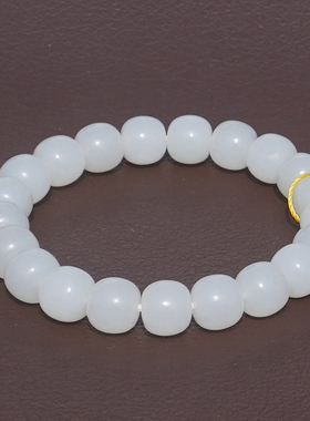 方言和田玉新疆挂金皮白玉籽手串