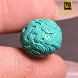 嗨翻天方言品牌和田玉优化高瓷藏式名族风化绿松石DIY配饰配珠R1