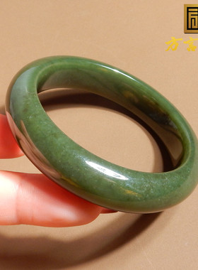 方言企业和田玉新疆温润细腻且末青黄口料内径69mm精美女士手镯X3