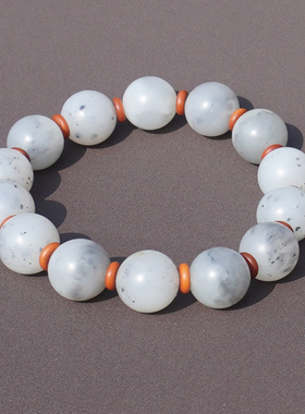 方言和田玉新疆点墨青花籽料手串