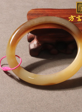 嗨翻天方言和田玉佩戴推荐新疆且末料带红糖温润细腻贵妃手镯O1