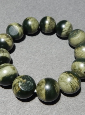 方言和田玉青籽留毛孔聚宝盆手串