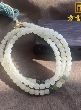 且末细腻白玉6mmDIY多宝多圈手串