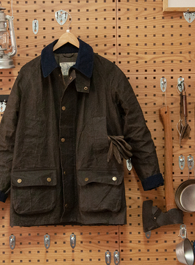 靛 DIAN 柿染油腊布猎装夹克男士机车风衣咖色青年中性外套外穿