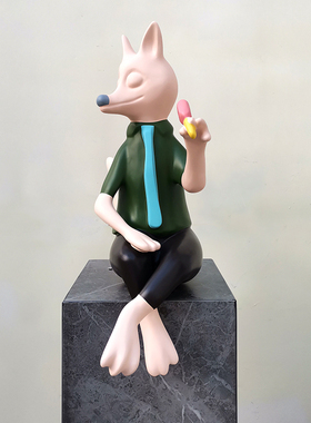 狐狸雕塑摆件仿真落地摆件