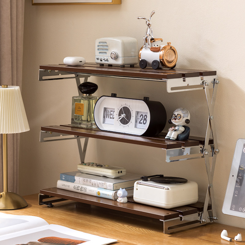 折叠书架桌面置物架多层办公室桌上收纳分层柜子书桌旁书本小架子,住宅家具,书架,淘宝优惠券,粉丝福利购,淘宝优惠卷