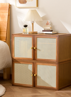 床头柜置物架小型柜子简约现代实木卧室出租房收纳柜家用儿童简易