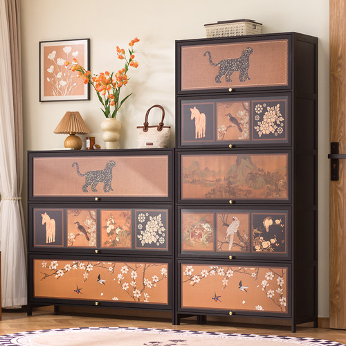 十一维度中古风翻门鞋柜