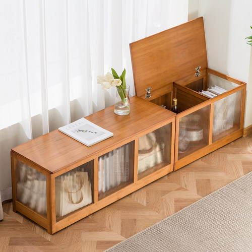 上开 门飘窗收纳柜卧室阳台矮柜子翻盖门长条榻榻米魔方地柜可坐