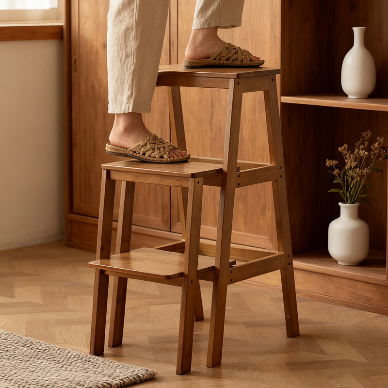 家用梯凳多功能梯子凳加厚两用实木小梯子置物架稳步登高楼梯凳子