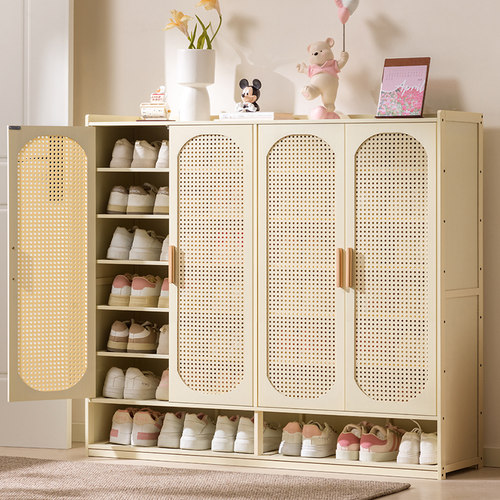 十一维度奶油风网纹透气鞋柜