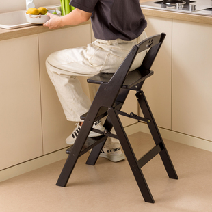 梯凳家用梯子折叠凳子厨房高板凳登高三步梯多功能踏板吧台凳竹木