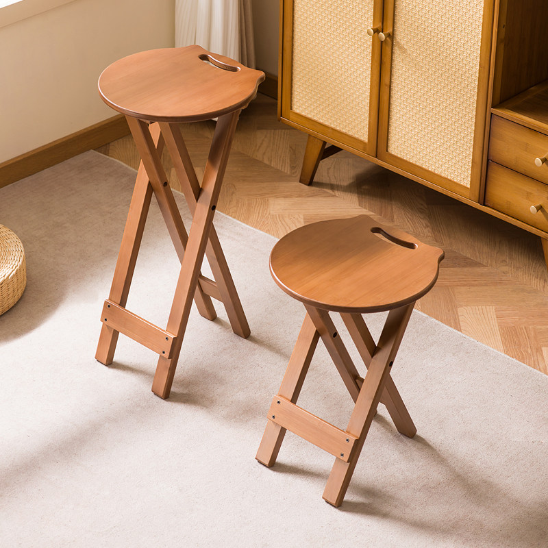 折叠高脚圆凳商用椅子吧台凳现代简约前台酒吧椅家用复古高凳子