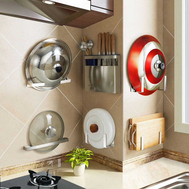 不锈钢免打孔厨房壁挂置物架