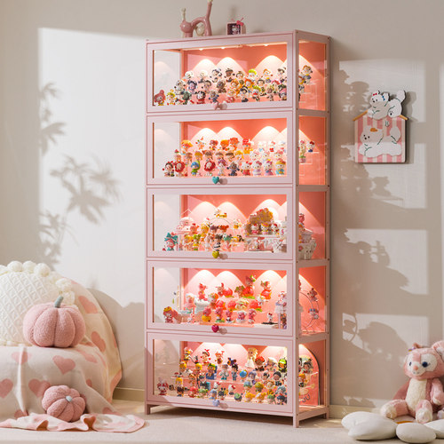 十一维度陈列柜粉色手办展示柜