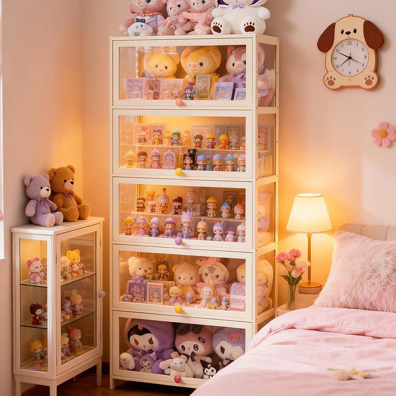 十一维度奶白色手办展示柜