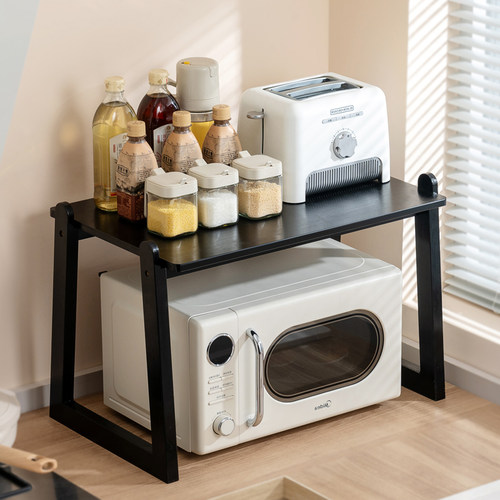 厨房微波炉置物架家用烤箱架子台面桌面咖啡机电饭煲收纳架子实木