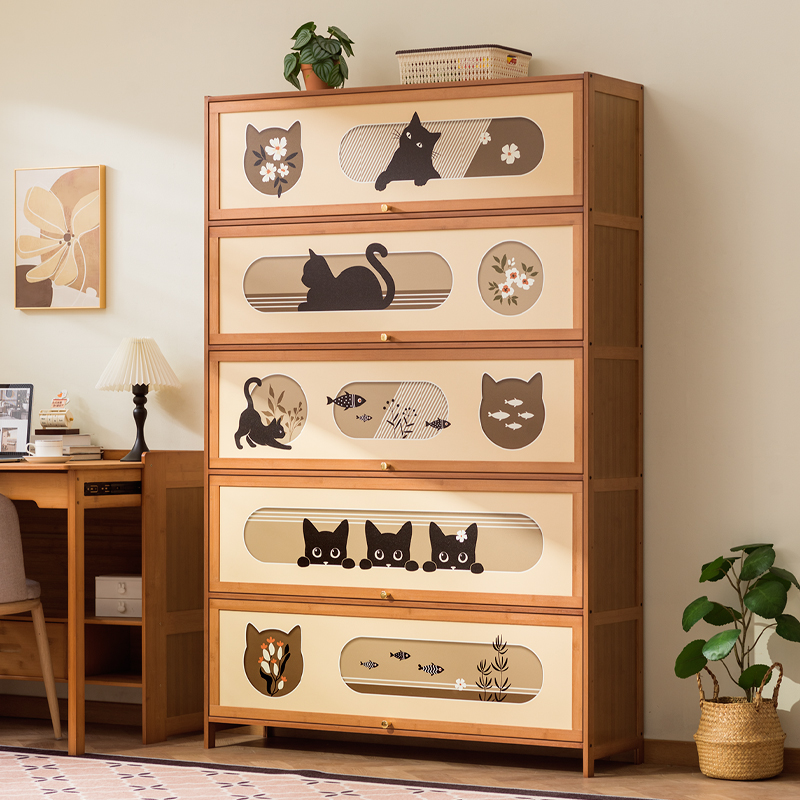 十一维度卡通猫咪翻门书柜