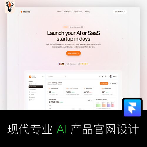 现代专业 AI 产品官网设计 Framer网站模板 可编辑源文件