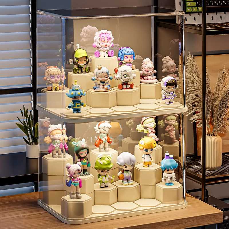 盲盒展示架收纳透明防尘亚克力手办玩具积木展示柜泡泡玛特展示盒