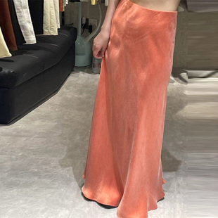 高级轻奢莱赛尔铜氨丝半身裙女夏垂感高腰显瘦长裙包臀鱼尾裙半裙
