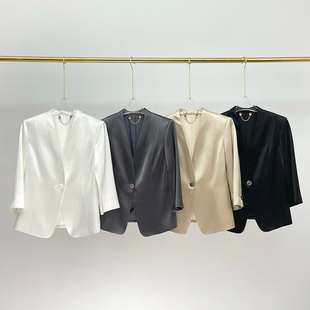 高级感缎面OL气质显瘦西服女 春夏新款 多色醋酸西装 外套女2026新款