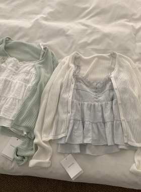 软糯亲肤！少女温柔风针织开衫女春夏季坑纹肌理显瘦百搭上衣