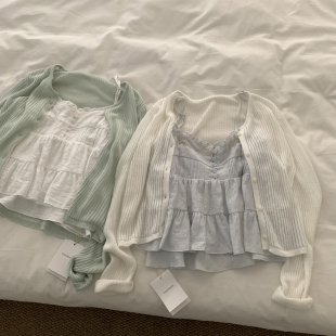 坑纹肌理显瘦百搭上衣 女春秋季 软糯亲肤 少女温柔风针织开衫