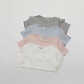 t恤女2025春夏新款 Tomato 巨百搭好穿～波边圆领纯色短袖 上衣