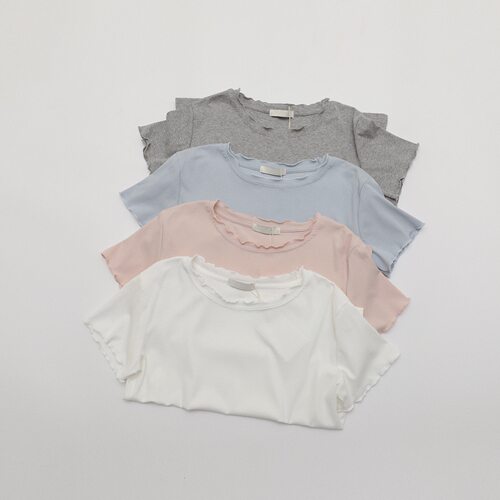 Tomato  巨百搭好穿～波边圆领纯色短袖t恤女2025春夏新款上衣