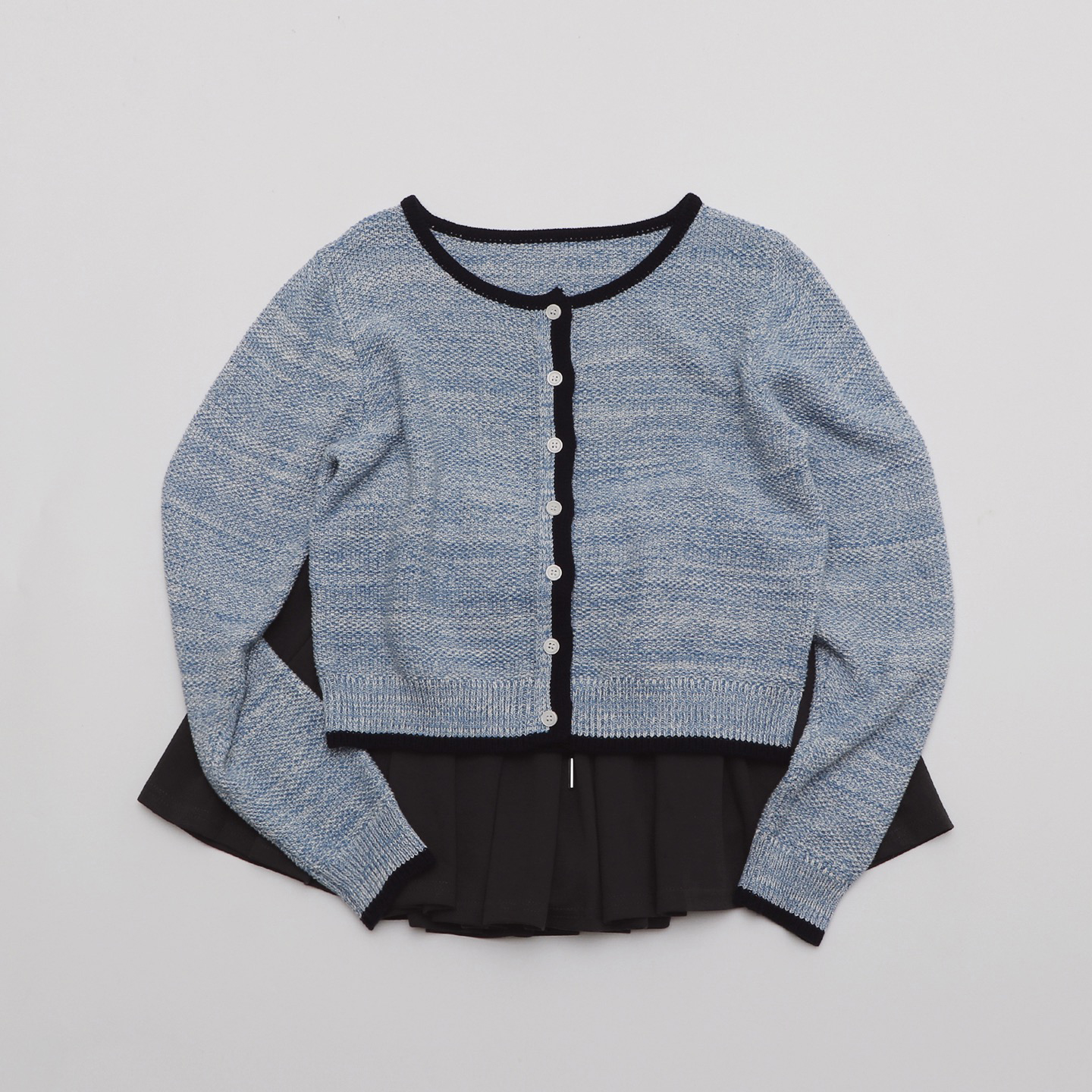 TOMATO SHOP 韩系复古少女小香风拼色针织毛衣开衫