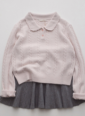 奶油少女娃娃领毛衣女2025秋季新款韩系减龄软糯显瘦小个子上衣