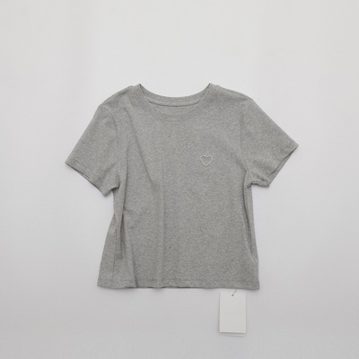 番茄自制~好穿百搭！珍珠爱心圆领短袖t恤2026春夏新款上衣