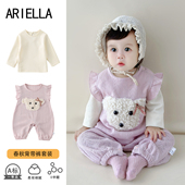 婴儿新品 女宝宝2025年秋款 两件套连体衣可爱超萌外出满月洋气爬服