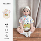 新生婴儿衣服夏季 假两件 薄款 包屁衣宝宝夏款 三角哈衣爬服夏天短袖