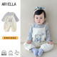 婴儿新品 女宝宝2025年秋款 连体衣可爱超萌两件外出服满月百天爬服