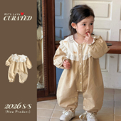 童装 2026春装 新品 韩版 女宝连体衣0 2岁宝宝洋气可爱婴儿a类外出服