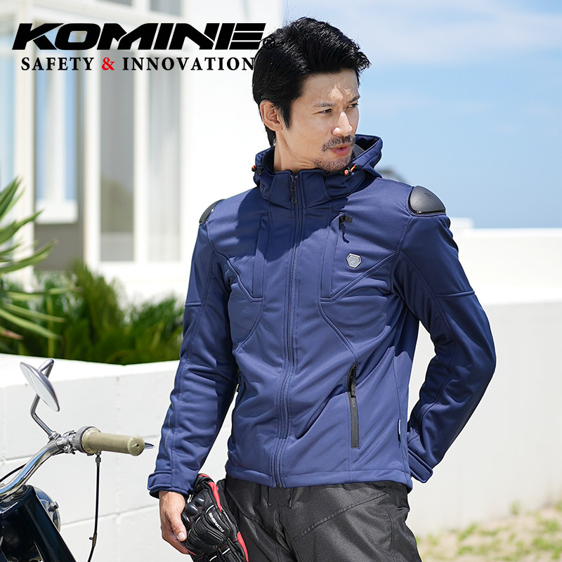 KOMINE骑行服冬季男防风保暖城市休闲通勤机车骑行夹克连帽JK-623