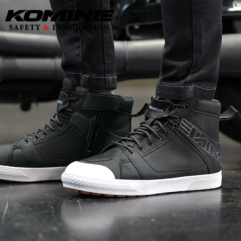 KOMINE四季简约休闲骑士板鞋全时防水轻便防护摩托机车鞋靴BK-101
