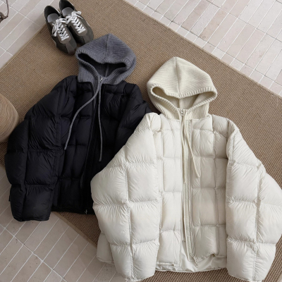 今年流行爆款针织拼接泡芙羽绒服