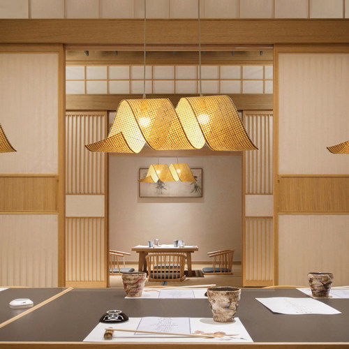 手工竹编禅意茶室灯日式餐厅吊灯