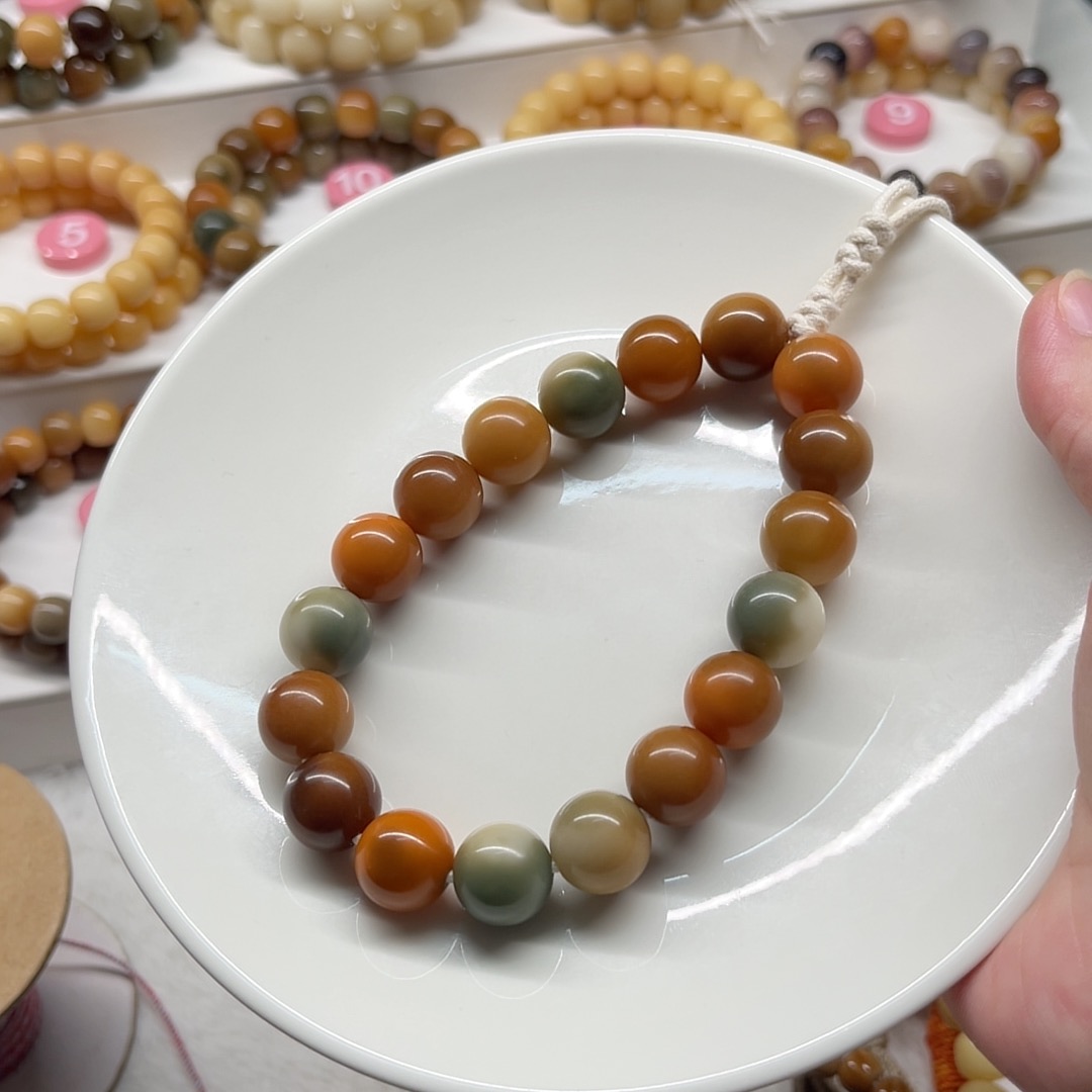 14圆鬼工干磨花皮多宝头货手持菩提根14100