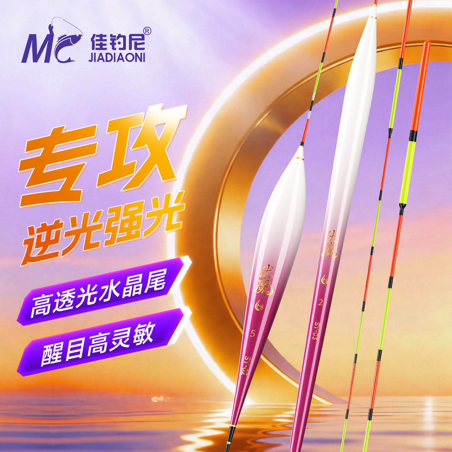 全水域醒目高亮水晶尾浮漂图片