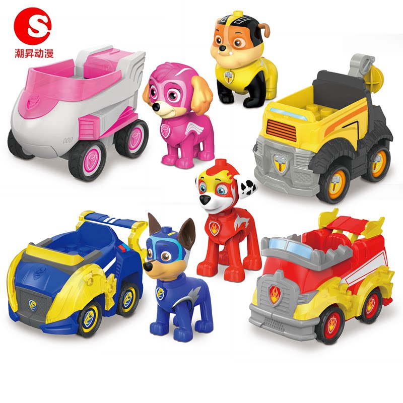 正版汪汪队威力狗回力车儿童狗狗扭蛋公仔玩偶阿奇天天益智玩具车