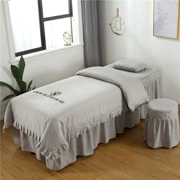 Hàn Quốc thêu giường ngủ đẹp bốn bộ body massage thẩm mỹ viện quản lý da màu xám nhạt đơn giản váy ngủ - Trang bị tấm